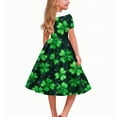thumbnail image 5 of Xdegoge St. Patrick's Day Girls Dresses A Line Clover Print Vintage Dress with Collar and Short Sleeves Irish Holiday Gown, 5 of 6