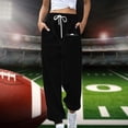 thumbnail image 2 of gakvbuo Tapered Running Baggy Bottom Sweatpants For Women Cargo Pants Drawstring High Waist Sporty Gym Athletic Fit Jogger Pants Trousers With Pockets, 2 of 4