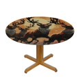 thumbnail image 3 of Christmas Reindeer Flying Round Tablecloths Table Covers with Elastic Polyester Fitted Tablecloth Circular Table Cover, 3 of 8