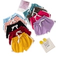 thumbnail image 7 of ADSSDQ Girls Summer Shorts Casual Wide Leg Biker Beach Shorts High Waisted for Teens Comfortable Pant 3-15 Years Pink*drawstring 110, 7 of 7