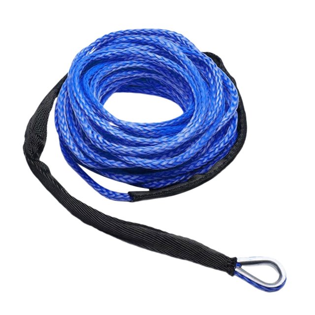 Correa de remolque para coche, cuerda de cabrestante sintética de alta resistencia para automóvil, SUV Azul