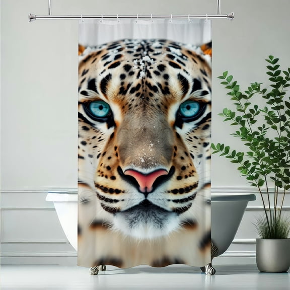 RKSupls Fierce Tiger Shower Curtain, Valentine's Day Waterproof Shower Curtain with Hooks for Home Bathtub Bathroom Decor Washable Fabric Curtains,90x180cm