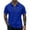Blue, variant on Men Short Sleeve Polo Shirt with Zipper Collar Casual Fit Pocket Design Lightweight Material for Daily Wear