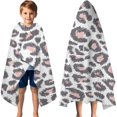thumbnail image 3 of White and Pink Of Leopard Print Hooded Bath Towel，60"x35" for Ages 3 To 12 Kids, Quick Dry Lightweight Soft Microfiber Hood Beach Towel Cover Up for Kids, 3 of 7