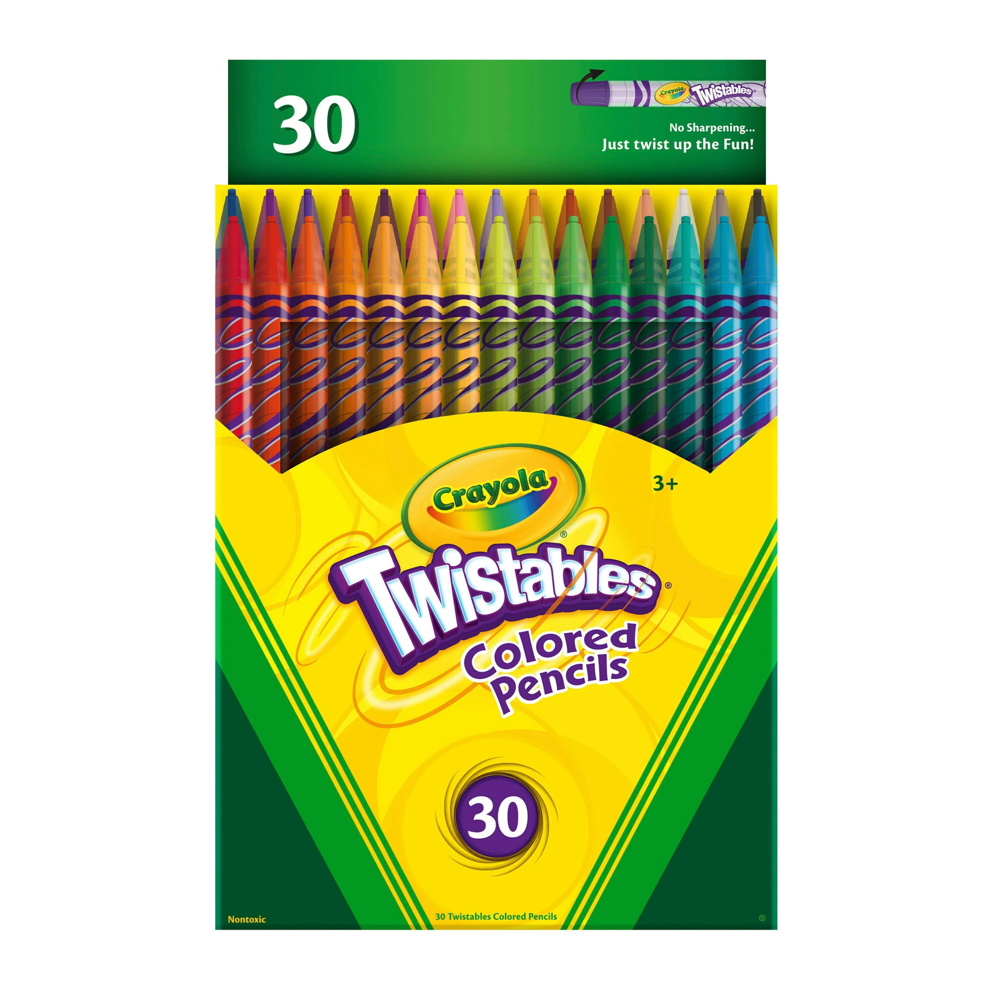 Crayola Twistable Colored Pencils, 30 Ct, Back to School Supplies, Arts and Crafts, Coloring Gifts for Teachers and Kids, Ages 3+