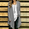 thumbnail image 2 of FRSASU Women's Cardigan Cotton Linen Lightweight Open Front Cardigan Long Sleeve Casual Long-Length Trendy Outerwear Gray, 2 of 8