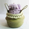 thumbnail image 4 of Storage Basket Rattan Straw Basket Wicker Seagrasss Folding Laundry Flower Pot Flower Vase Home Hanging Basket, 4 of 6