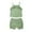 Green, variant on Toddler Girls Outfit Sets Sleeveless Linen Sling Vest Tops Tee+Shorts Outfits For 6-12 Months
