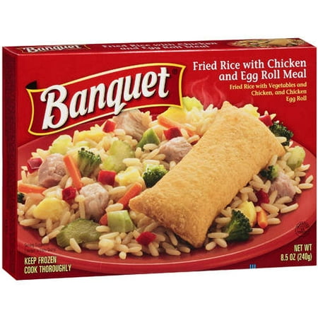 Banquet: Fried Rice W/Vegetables and Chicken, and Chicken Egg Roll Meal, 8.5 oz