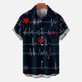 thumbnail image 2 of IROINNID Men's Casual Valentine's Day Printed Comfy Blouse With Pocket, 2 of 5
