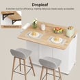 thumbnail image 5 of Noelse Large Kitchen Island Cart with Trash Can Storage, Rolling Kitchen Island on Wheels with Drop Leaf, White, 5 of 7