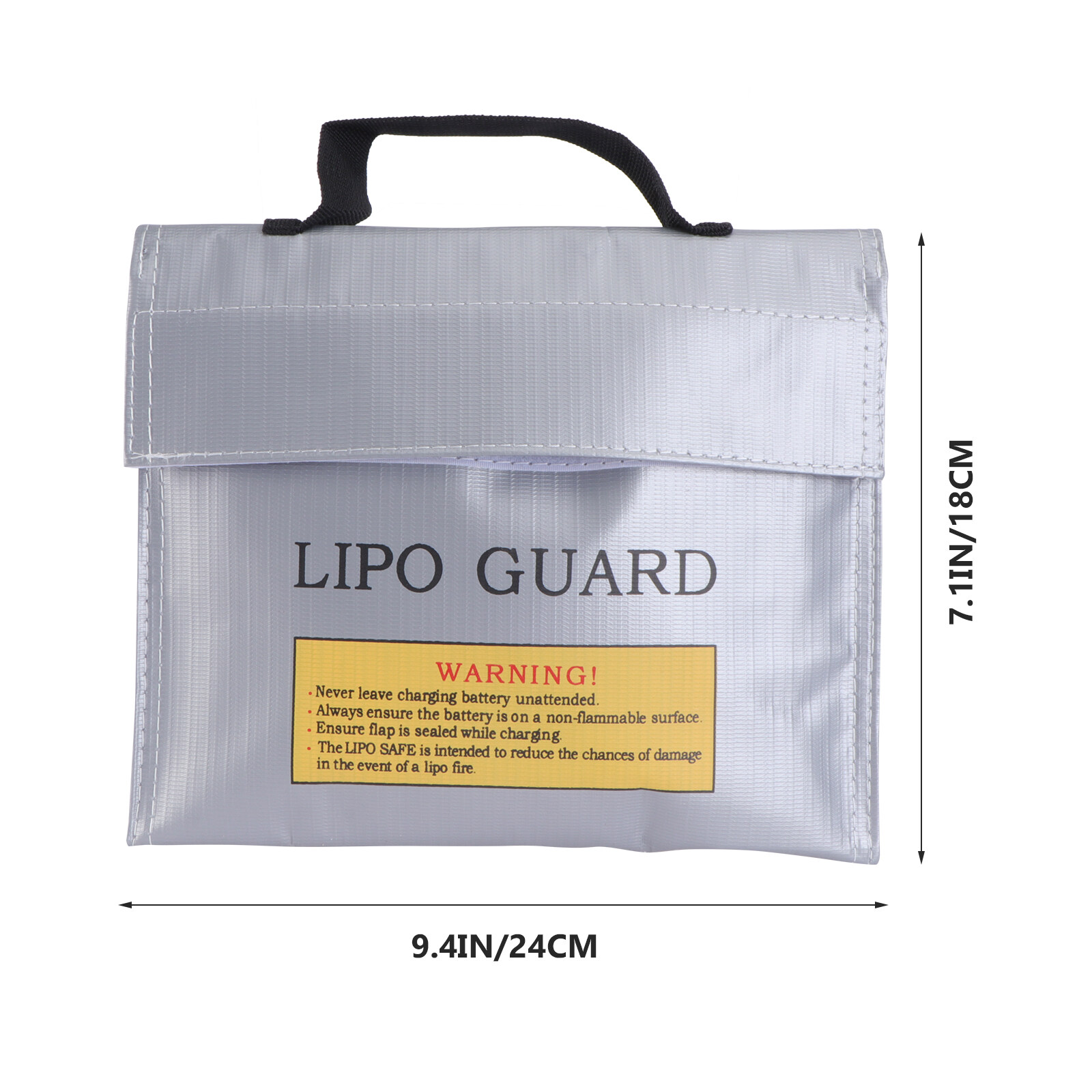 Heat-Resistant Battery Pouch Fireproof Battery Bag Protective Bag (Silver)