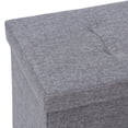 thumbnail image 3 of ZenSports 43-inch Folding Storage Ottoman Bench Linen Footrest Padded Seat, Gray, 3 of 11