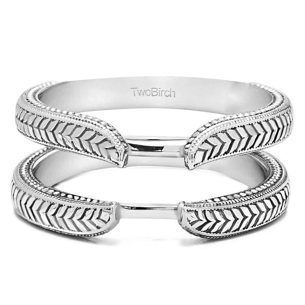 TwoBirch Plain Sterling Silver Metal Ring Guard Enhancer Walmart