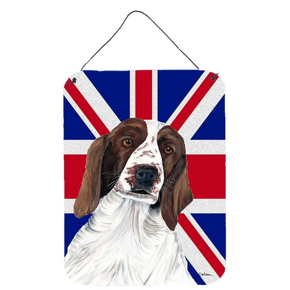 Carolines Treasures SC9837DS1216 Springer Spaniel with English Union Jack British Flag Wall or Door Hanging Prints