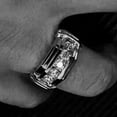 thumbnail image 3 of 1.00Ct Round Cut Simulated Diamond Wedding Band Ring Men's 14K White Gold Plated Silver, 3 of 3