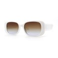 thumbnail image 3 of Womens Mod Rounded Rectangle Plastic Sunglasses White Brown Blue, 3 of 4