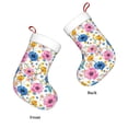 thumbnail image 3 of Balery Rose Flowers Pattern Christmas Stockings with Initials, 18" Large Knit Christmas Stocking,Xmas Stocking for Kids, Holiday and Family Stocking, 3 of 7