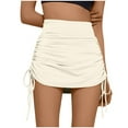 thumbnail image 2 of Njagoc3 Womens High-Waisted Ruched Drawstring Mini Skirt for Summer Parties & Beach Outings, 2 of 6