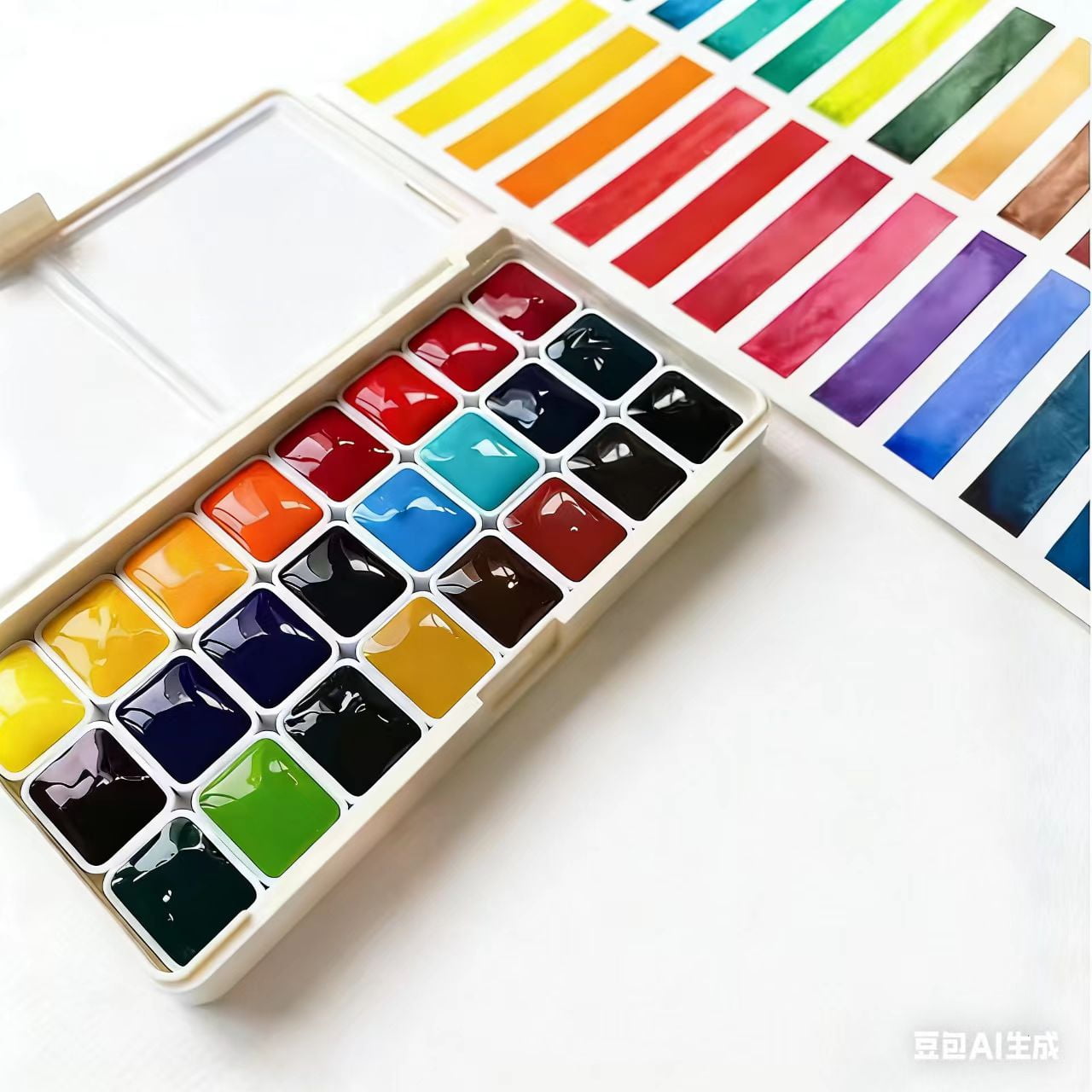 Michael Harding Professional Watercolor Set Handmade 24 Colors 1ml Artist Watercolor+Color Card