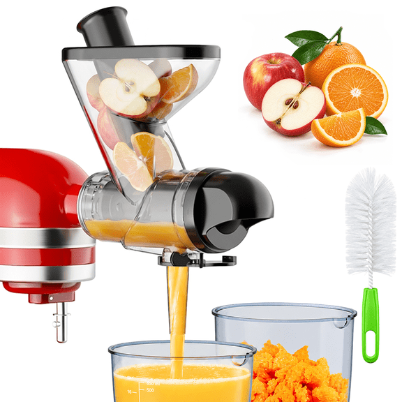 TOCOKEID Cold Press Masticating Juicer Attachment for KitchenAid Stand Mixers, Dual Feed Chute