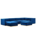 thumbnail image 2 of Modway Sanguine 7-Piece Velvet Right-Facing Modular Sectional Sofa in Navy, 2 of 6