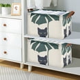 thumbnail image 2 of Yayeee Foldable Storage Basket for Shelves with Handles Waterproof Cloth Bins, Black Cat Plants, 2 of 7