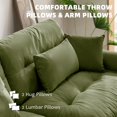 thumbnail image 3 of 93.7" Oversized Velvet Modular Sectional Sofa Couch with Plush Cushions & Pillows, Modern Deep Seating Sofa for Living Room, Apartment, Lounge – Olive Green, 3 of 6