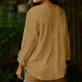 thumbnail image 6 of Linen Shirts for Women Long Sleeve V Neck Cotton Shirts Boho Summer Top Beach Vacation Tops Casual Travel Blouses, 6 of 7