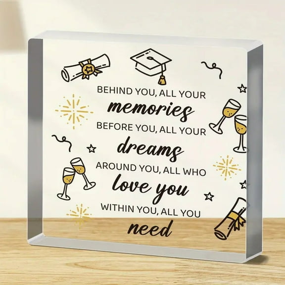 Graduation Gifts for College Seniors Masters Doctor Acrylic Sign with Wood Stand, Graduation Decorations Congratulations Graduation Bedroom Living Room Desk Cubicle Table Shelf Decor
