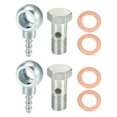 thumbnail image 1 of 12 mm de diámetro M12x1.5 Banjo Manguera Barb Bolt Accesorios Universal Banjo Fitting Línea de combustible con arandelas de cobre para motocicleta Coche Tono plateado - Paquete de 8, 1 of 1