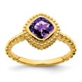 thumbnail image 1 of 14K Yellow Gold Cushion Amethyst Ring, 1 of 1