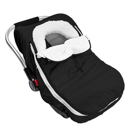 Beavtaens Winter Baby Car Seat Cover, Warm Cozy Breathable, Watreproof Carseat Canopy for Boys, Infant, Black