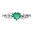 thumbnail image 4 of 10k White Gold Emerald Birthstone Ring May Gemstone, 4 of 9