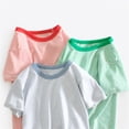 thumbnail image 3 of Ticikt Toddler Boys Girls T Shirts Kids Colorful Striped Shirt Cotton Crew Neck Short Sleeve Tee Tops Blouse,Color:Red,3-4 Years, 3 of 4