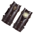 thumbnail image 4 of Protectores de brazo de cuero PU Salvador brazaletes medievales Steampunk Vintage, 4 of 10