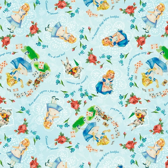 David Textiles Sweet Alice Light Blue 100% Cotton Sold by The Yard