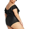 thumbnail image 3 of Kona Sol Women's Plus Size Off The Shoulder Ruffled One Piece Swimsuit, 3 of 3