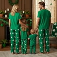 thumbnail image 4 of Family Matching Irish Pajamas Set Shamrock Letter Print Holiday Pajamas Short Sleeve Tops Pants, 4 of 8