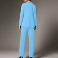 thumbnail image 4 of QHFBli Womens Two Piece Blazer Outfits Business Suit Set Work Office Notched Collar Jacket Dressy Matching Pantsuit, 4 of 7