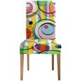 thumbnail image 2 of RYLABLUE Red Circle Stretch Chair Cover Protector Seat Slipcover for Dining Room Hotel Wedding Party Set of 4, 2 of 5
