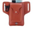 thumbnail image 3 of Fanny Riñonera Hombres PU Cuero Bum Hip Pack Funda Cartera (Marrón), 3 of 7