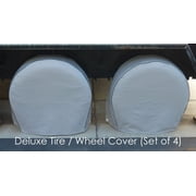 Covered Living Deluxe Tire Wheel Covers fits Tire Size 33.5"- 36.5" Diameter for RV's, Travel Trailers, Toy Haulers, 5th Wheel Trailers, Truck, Van, SUV (Set of 4)