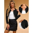 thumbnail image 2 of DARING DIVA Women's Stylish Fringe Trim Blazer for Formal Events XS Black, 2 of 6