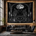 thumbnail image 6 of Black Cat on Ornate Altar Under Full Moon Mystical Gothic for Gothic Decor Fans Mystical Wall Art Halloween Gift Tapestry Wall Hanging for Bedroom, Living Room and Dorm, 6 of 7