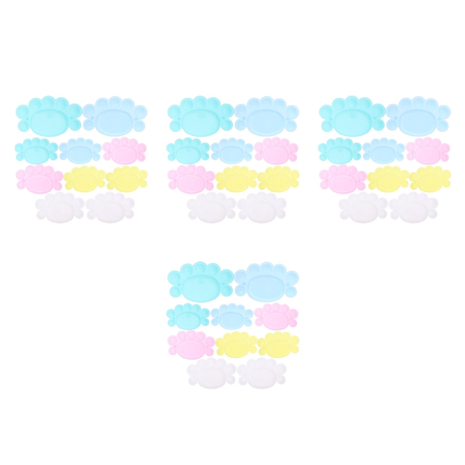 Masteelf 40 pcs White Plastic Paint Palettes Funny Foot Shaped Watercolor Palette Painting Tray for DIY Crafts Art Painting Projects