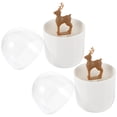 thumbnail image 1 of IFANLANDOR 2Pcs Cartoon Style Plastic Cotton Swab Holder for Home Use Lovers Multi 4.3x2.4in, 1 of 5