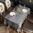 thumbnail image 2 of Gold Black Checkered Pattern Rectangle Tablecloth 60"x120",Waterproof Polyester Rectangle Table Cloth, Wipeable Spillproof Polyester Tablecloth for Dining, Camping, Indoor and Outdoor, 2 of 6