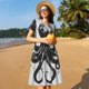 thumbnail image 4 of Disketp Abstract Ink Octopus para Vestido de Manga Corta para Mujeres, Vestidos de Verano para Mujeres, Casual y Holgado para la Playa, 4 of 6