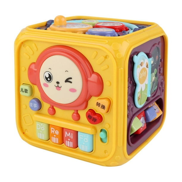 Hexaedro multifuncional para educación temprana para niños, tambor de palmas, cubos inteligentes, música, iluminación, historia, juguetes divertidos para niños y niñas